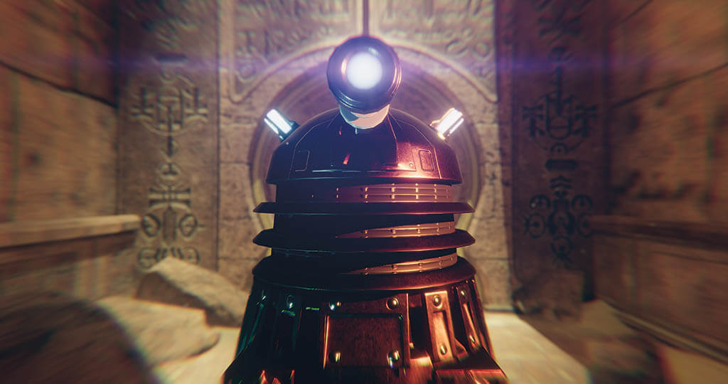 A Dalek from Doctor Who: The Edge of Time, a VR adventure developed by Maze Theory and published by Playstack. (Image courtesy of the BBC, Maze Theory and Playstack)