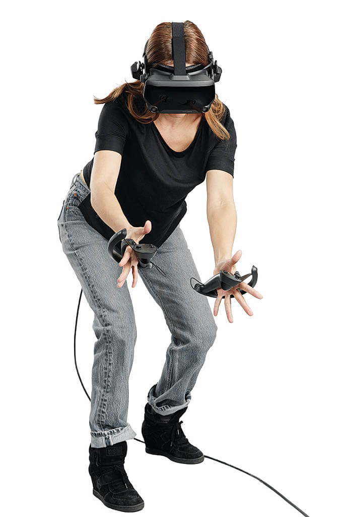 The Valve Index is a tethered high-end VR system, which comes with headset, hand controllers and base stations, and connects to your PC. (Image courtesy of Valve)