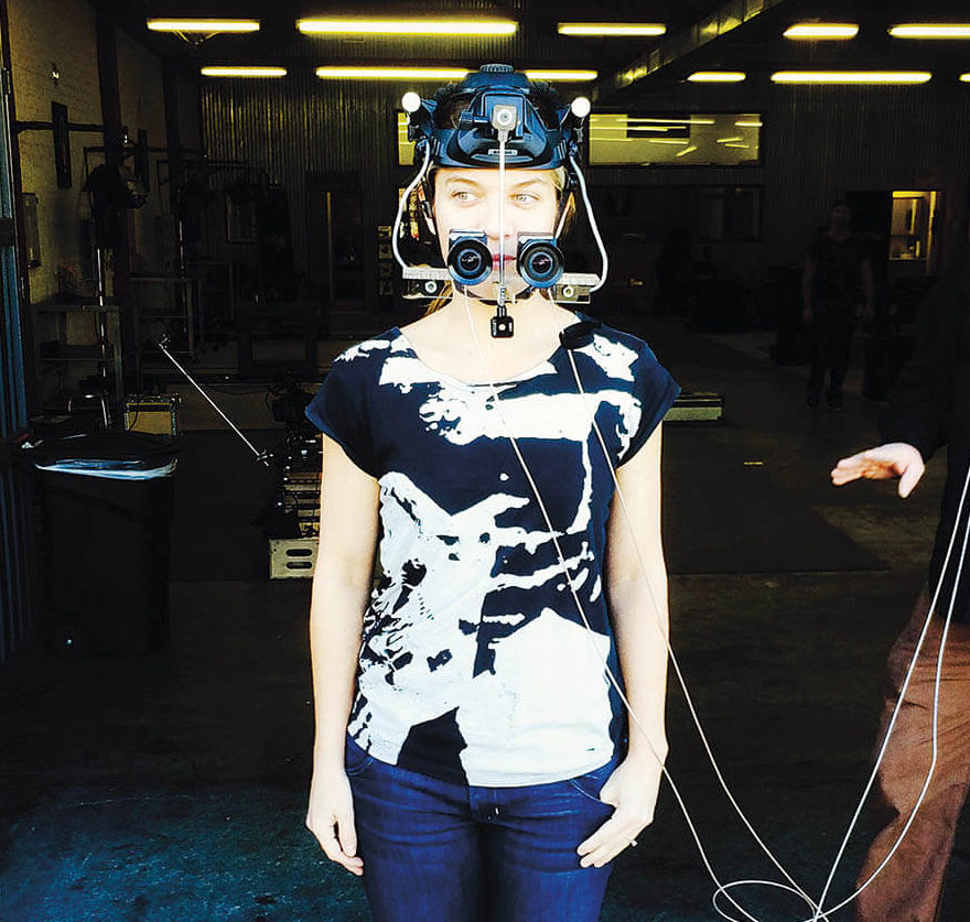 Putting the facial capture rigs through their motions during prep for the Marc Forster-directed film All I See Is You, for which Ralla was Visual Effects Supervisor, in 2016. Ralla is currently working with Forster again on a new Tom Hanks film.