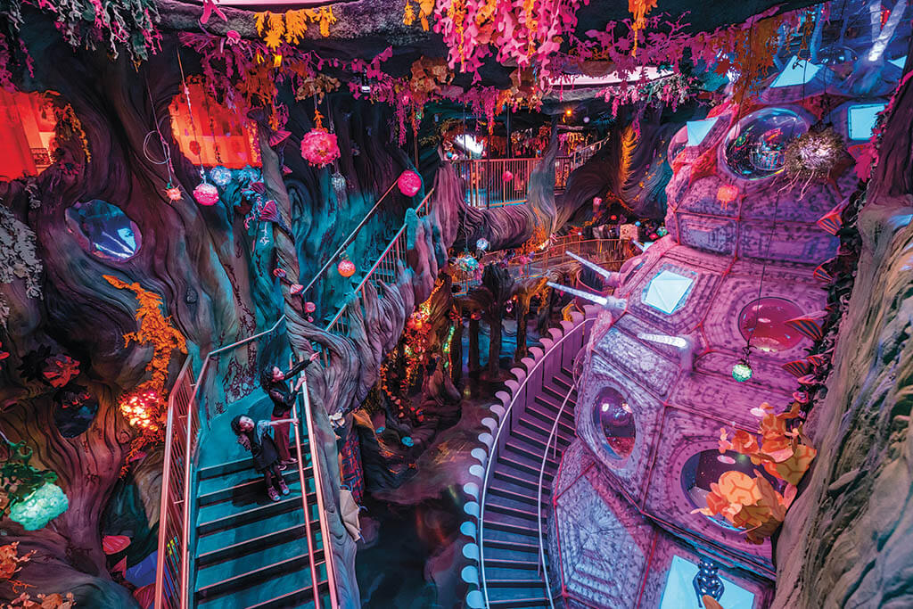 Experiential C Street is a psychedelic delight for all ages in Meow Wolf’s Convergence Station in Denver. (Photo: Jess Bernstein. Image courtesy of Meow Wolf)