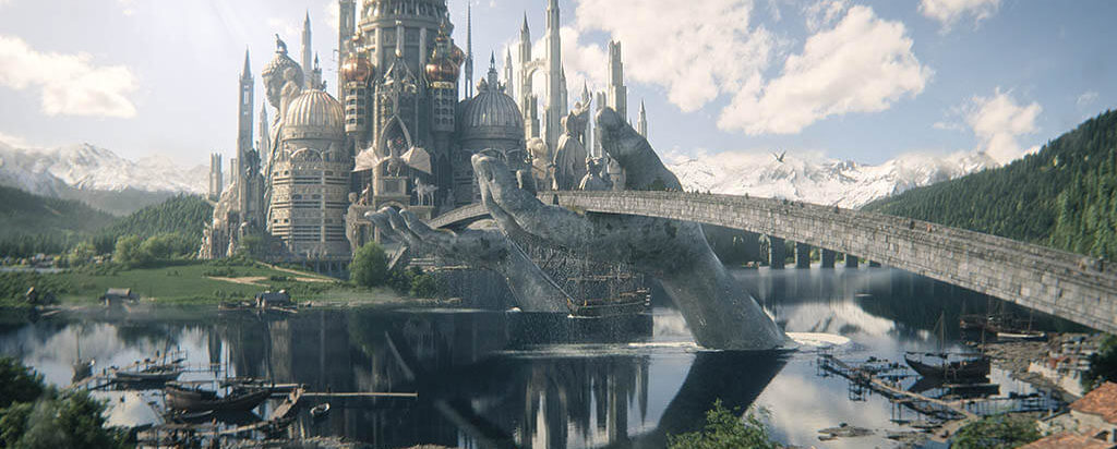 Morpheus’ palace is shown in pristine condition before he is captured.