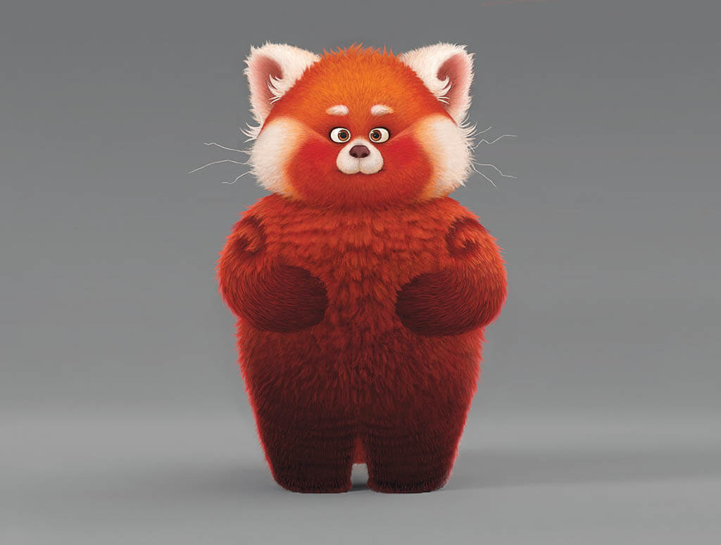 Exploring the 3D character model of Panda Meilin in Turning Red.