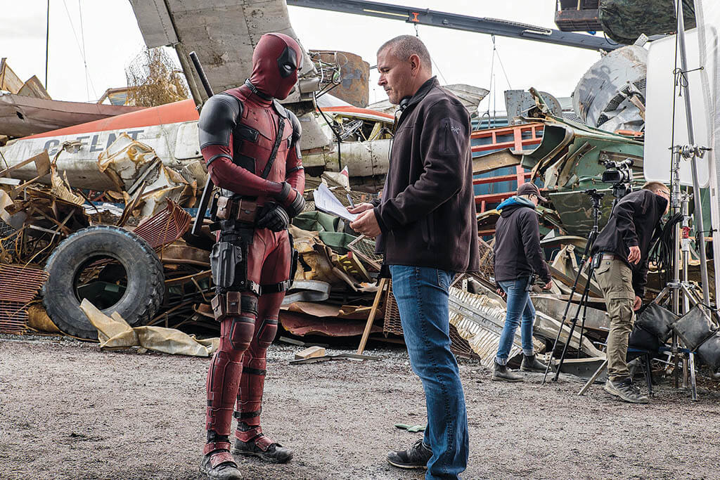 Miller on the set of Deadpool. (Image courtesy of 20th Century Fox)
