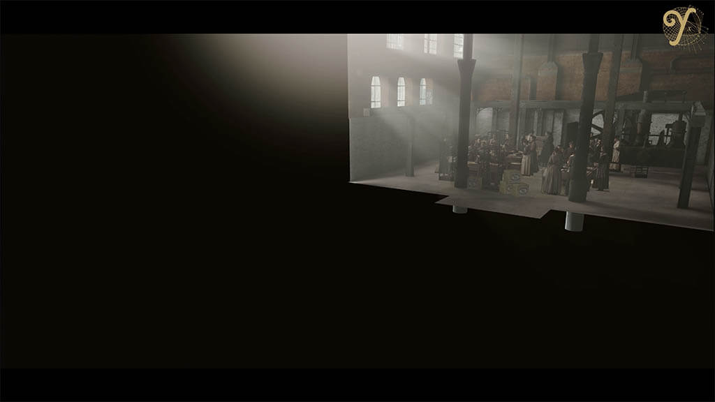 45 of the visual effects shots provided by The Yard VFX were inside the matchstick factory. A room was shot, which The Yard then duplicated in depth.
