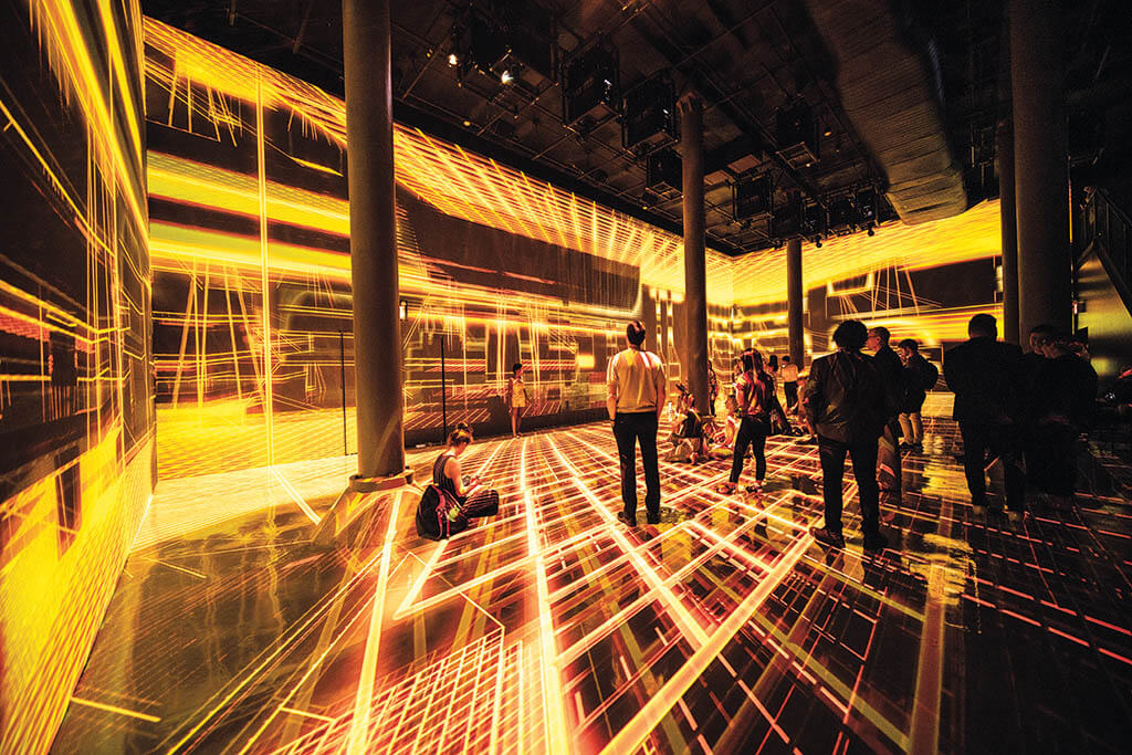 An interactive art exhibit created by Refik Anadol that utilizes AI.(Image courtesy of Refik Anadol) 