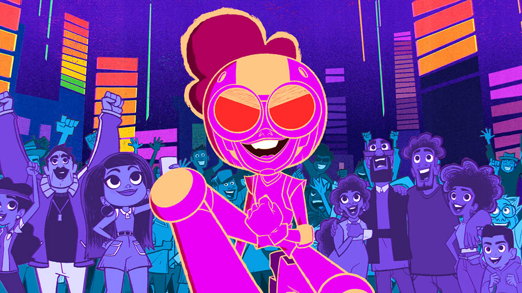 An example of the color palette for a mixed-tape sequence, which is treated differently than the rest of the show. 