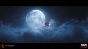 Compositing Santa and sleigh against the moon. 
