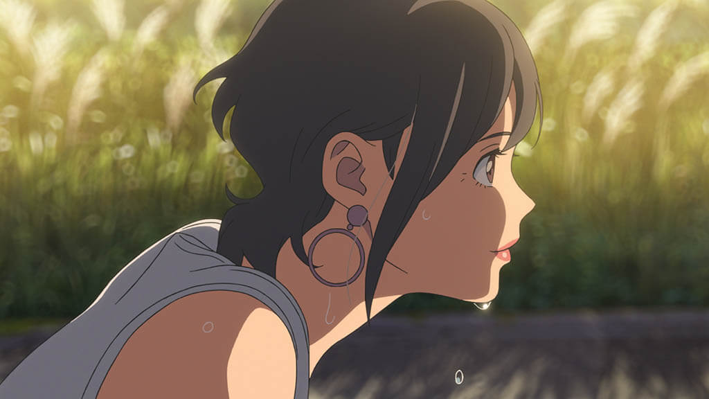 Nuances, such as sweat rolling off the face of Tamaki Iwato as she transports her niece Suzume on a bicycle, added believability to the animated performances. 
