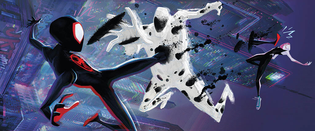 Concept art of the adversary known as the Spot, who is made of paint, ink, and has the ability to dissolve worlds into nothingness.
