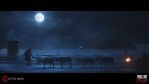 Santa and reindeer are on the roof, with a boost from bluescreen. 