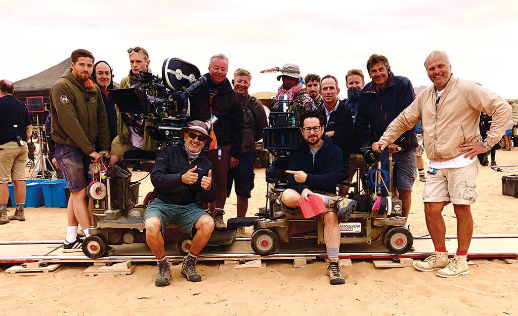J.J. Abrams with the camera crew on Star Wars: Episode IX – The Rise of Skywalker.