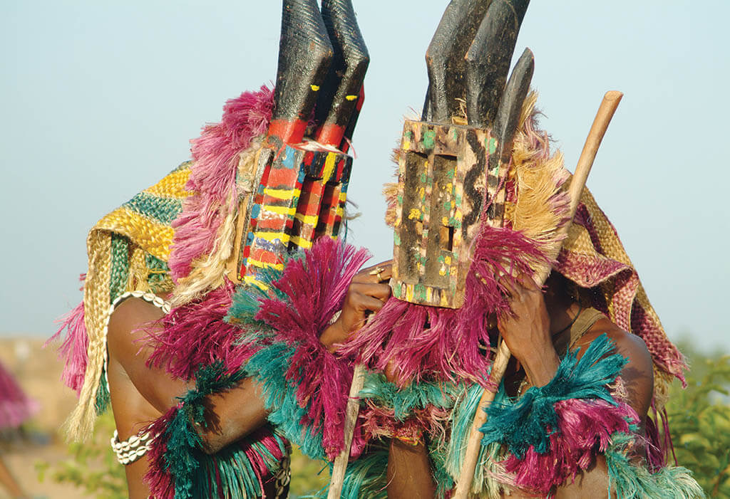 While in Mali, Bernard captured the performance of Dogon dancers.