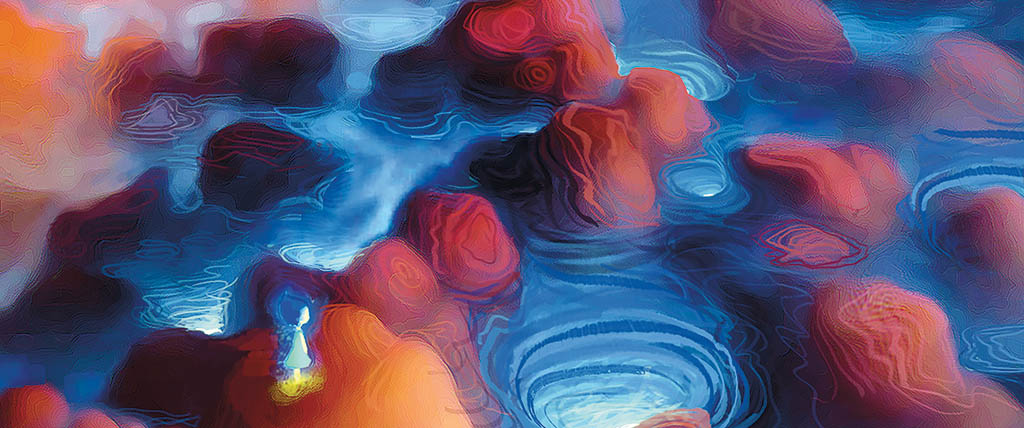 A cool design challenge was developing what sinking clouds look like inside the mind.