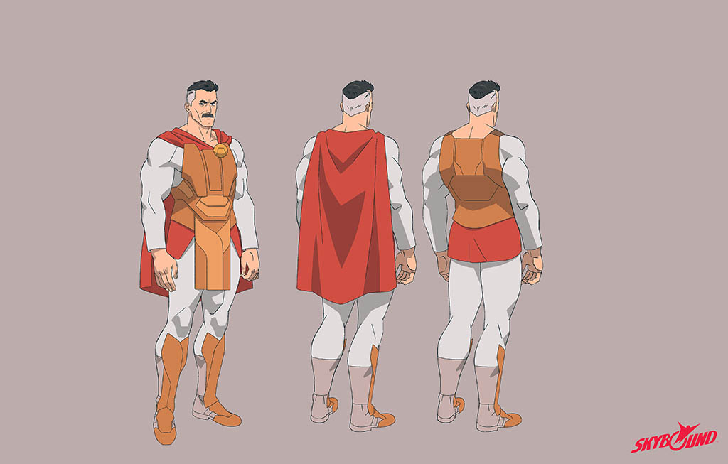 Determining the look of a bruise on the face of Omni-Man. 