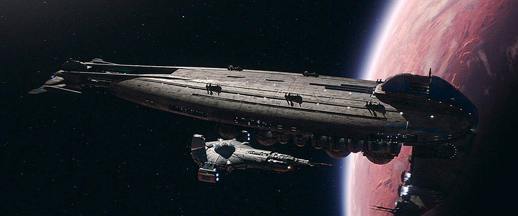 Elements like hyper drives were treated as heavy bulk attachments for the spacecraft.