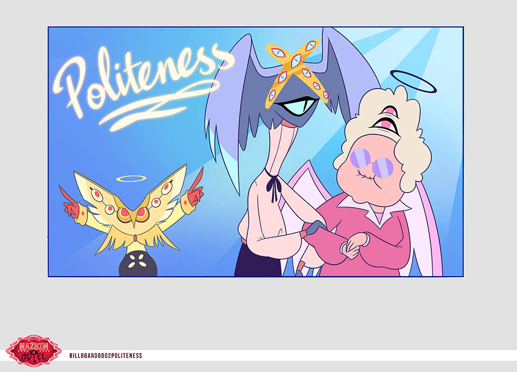 Concept art for a billboard promoting politeness. 