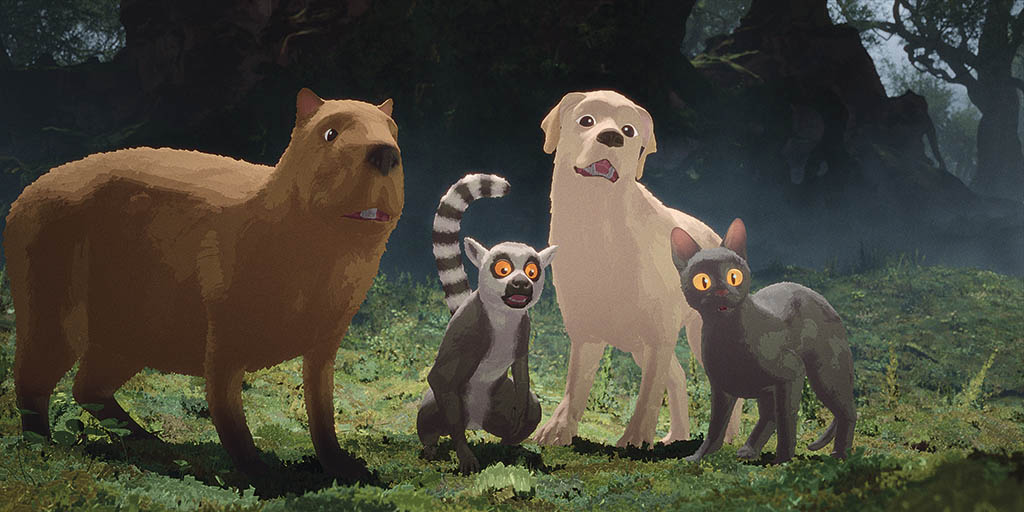 The animals were stylized rather than photorealistic to avoid them looking cold and synthetic.