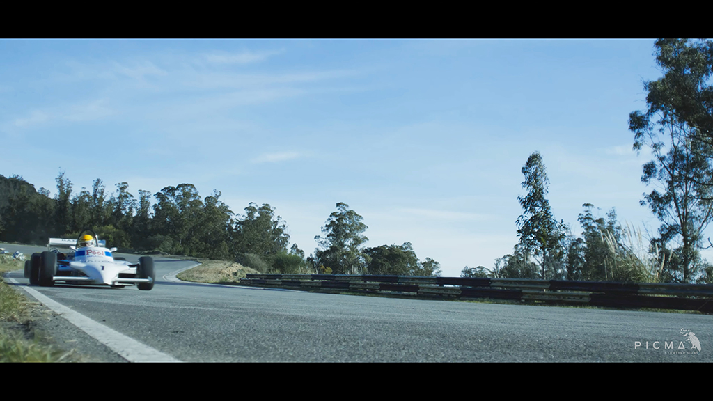 Grand Prix raceway shots with CGI extensions. (Images courtesy of Picma Post and Netflix)