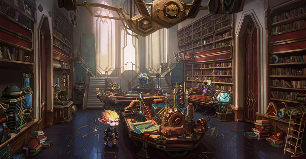 When designing Heimerdinger's Lab, the short stature of the academic was kept in mind.