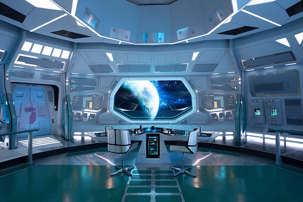 Taking advantage of the reflective quality of the bridge set was the LED wall utilized for the main viewscreen. 