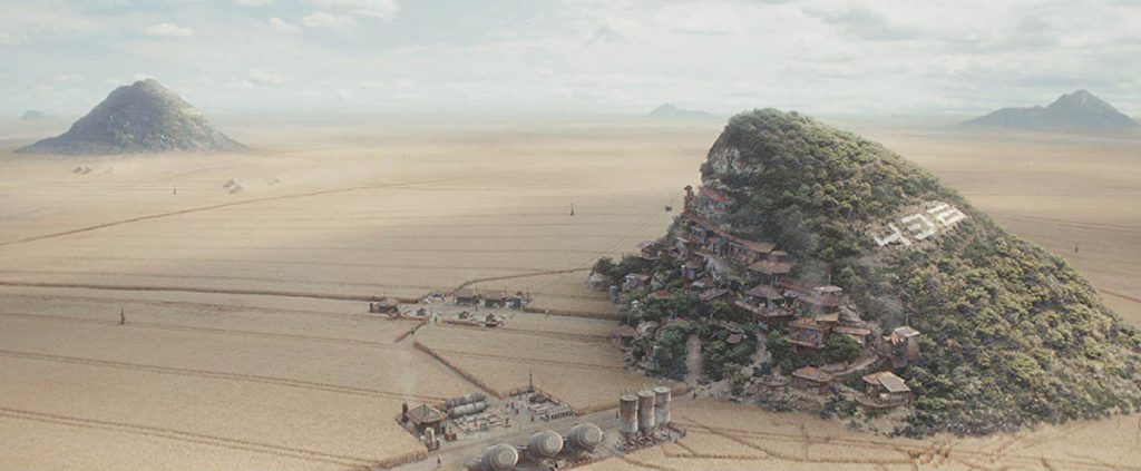An aerial view of a habitat located on Mina-Rau.