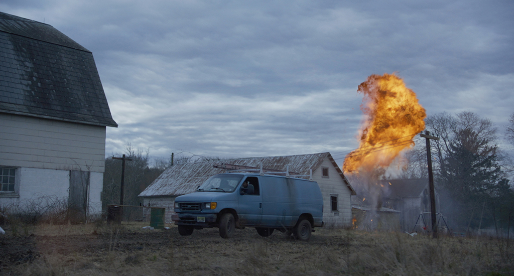 CG effects were blended into the practical explosion to significantly increase its size.