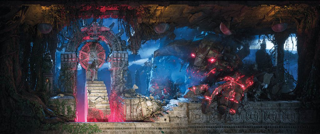 Framestore has worked on many immersive theme-park projects, such as “Jumanji: The Adventure” at Gardaland, Italy. The ride marked the first in a partnership between Sony Pictures and Merlin Entertainments. (Images courtesy of Merlin Entertainments, Framestore and Sony Pictures)
