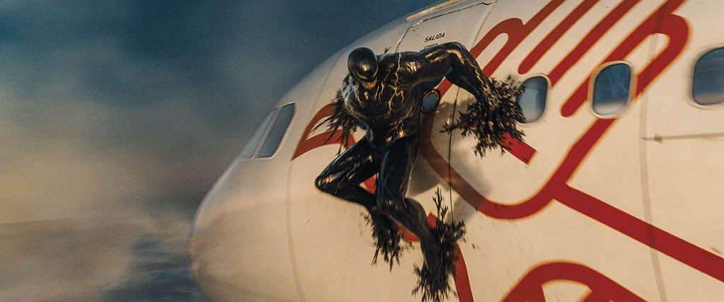Cinematographer Fabian Wagner and VFX Supervisor John Moffatt spent a lot of time in pre-production for Venom: The Last Dance discussing how to bring out the texture of the symbiote through lighting and camera angles. (Image courtesy of Columbia Pictures)