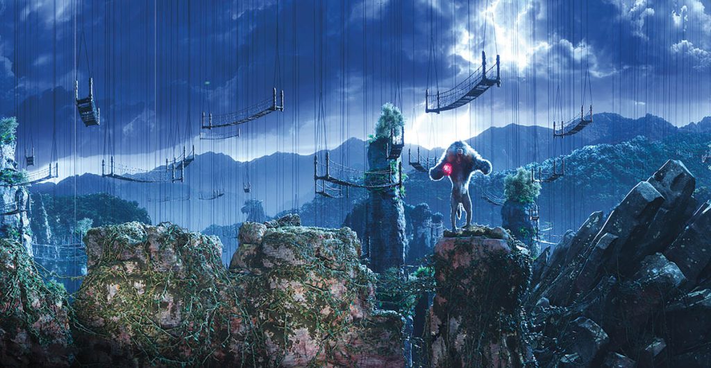 Framestore has worked on many immersive theme-park projects, such as “Jumanji: The Adventure” at Gardaland, Italy. The ride marked the first in a partnership between Sony Pictures and Merlin Entertainments. (Images courtesy of Merlin Entertainments, Framestore and Sony Pictures)