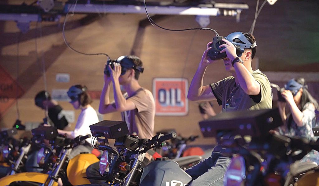 Framestore partnered with Thinkwell Group on “The Twilight Saga: Midnight Ride” at Lionsgate Entertainment World in Hengqin, China, a group VR experience where visitors mount motorcycles to join Jacob Black and his wolfpack on a journey through a forest.(Images courtesy of Framestore and Lionsgate Entertainment World) 