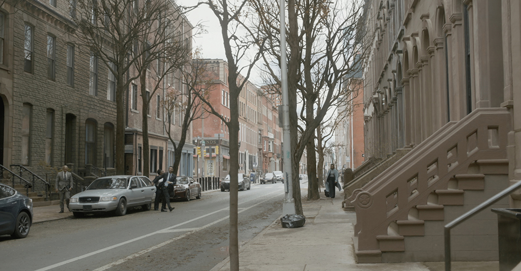 Because the pilot was shot during the winter and the remaining seven episodes were captured later on, the visual effects team had to use digital deforestation to ensure seasonal continuity.