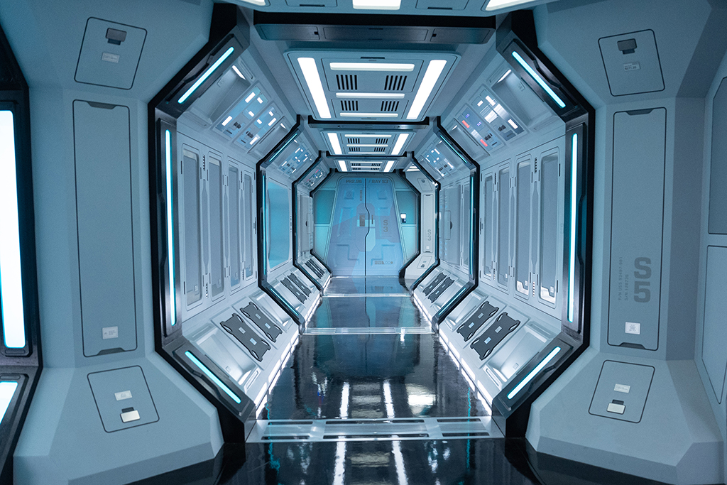 Miranda Jones looked after the production design and constructed a number of practical sets for the different sections of the USS Callister.