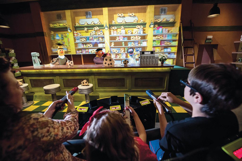Spain’s PortAventura theme park features the “Sesame Street: Street Mission” dark ride from Sally Corp. and Sesame Workshop with animatronic Muppets and thousands of targets in interactive gameplay.(Photo: Gemma Miralda. Courtesy of Sesame Workshop and Sally Dark Rides) 