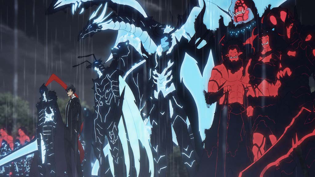 The Shadow Army features defeated foes such as Igris and Iron (former A-Rank Hunter Kim Chul) who have been resurrected by Sung Jinwoo through his ability as a necromancer. (Image courtesy of Atsushi Kaneko via X) 
