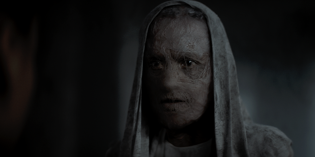 Prosthetic makeup could not be entirely relied upon and required some digital assistance. 