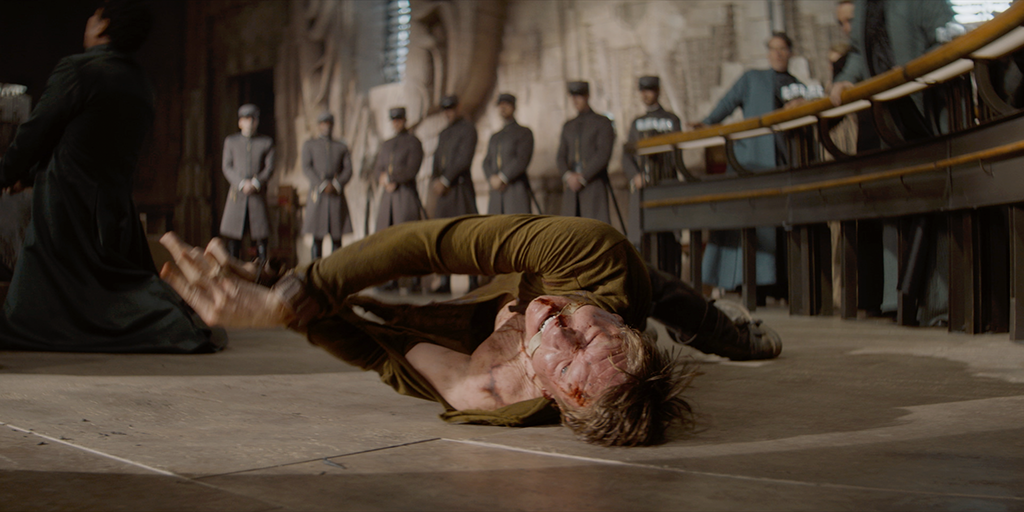 Much of the bloodwork was achieved in post-production. 