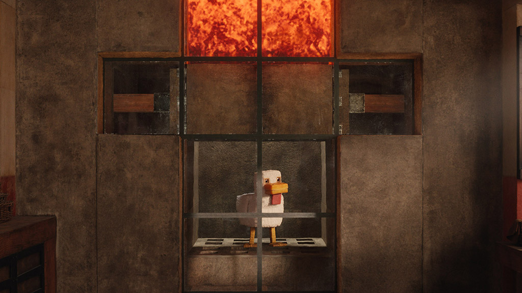 Among the buildings that had to be created for Midport Village was Steve’s (Jack Black) Lava Chicken Shack. 