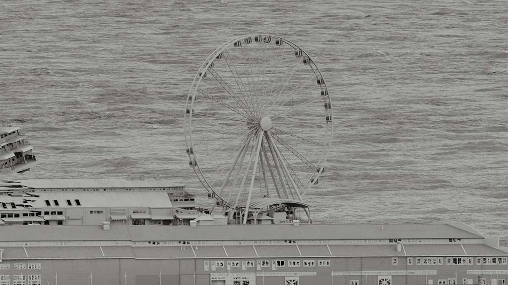 Drone footage of the Aquarium, Great Wheel and a number of other Seattle buildings allowed DNEG to create a full photogrammetry scan of each location.