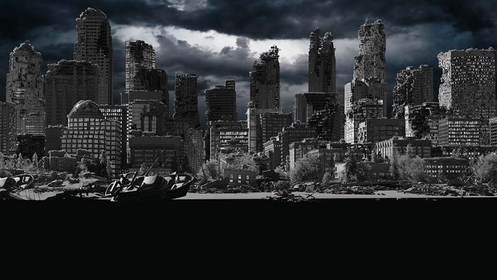 DNEG's Environment team worked in tandem with the FX team to build a massive, flooded section of the city along the waterfront for Episode 7.