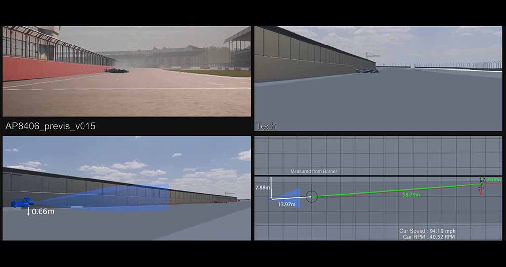 Figuring out how to execute a crash sequence through mathematical calculations, previs and techvis. 